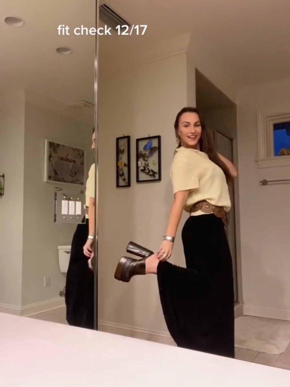 Jones New York Black Velvet Maxi Skirt